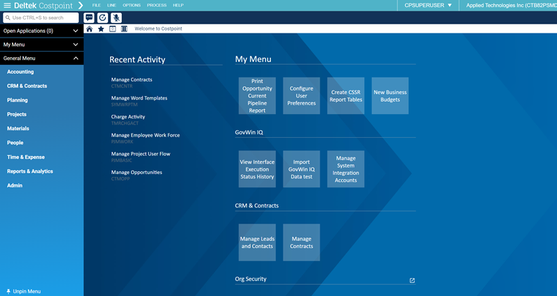 Welcome Screen