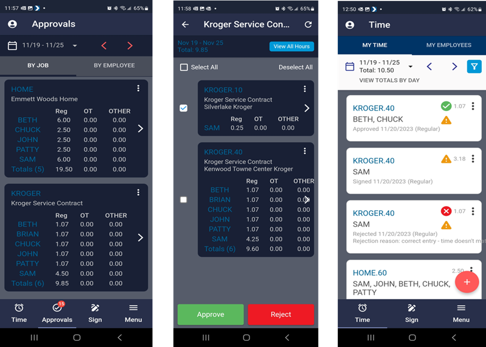 Timesheet Approvals