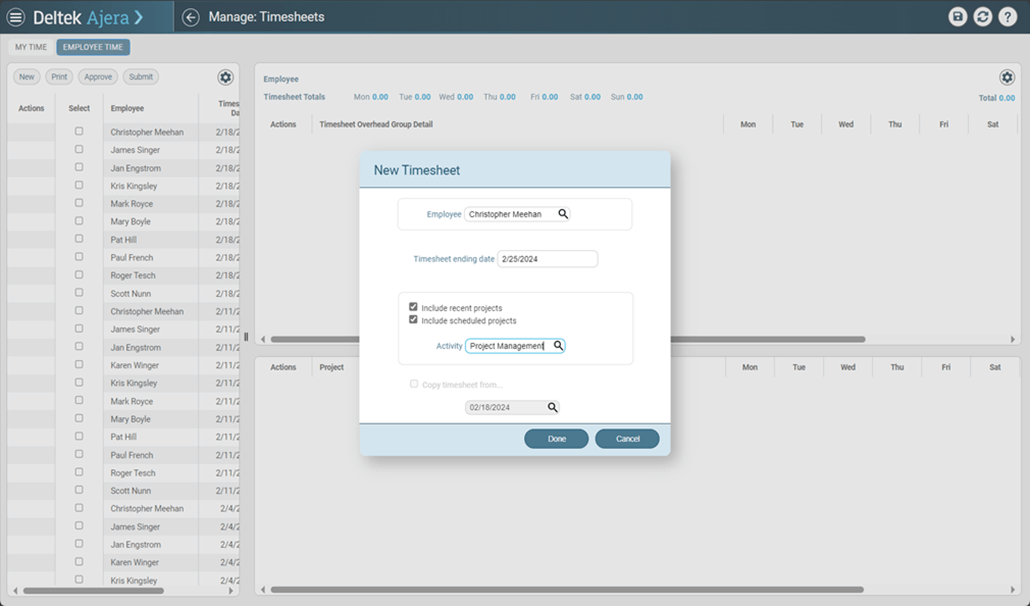New Timesheets