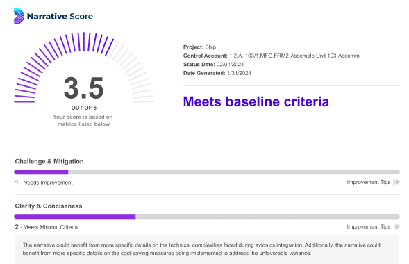 PMC Narrative Score
