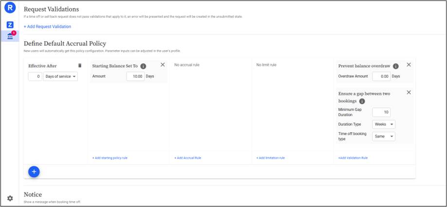 Replicon’s Time Off Validation Rule