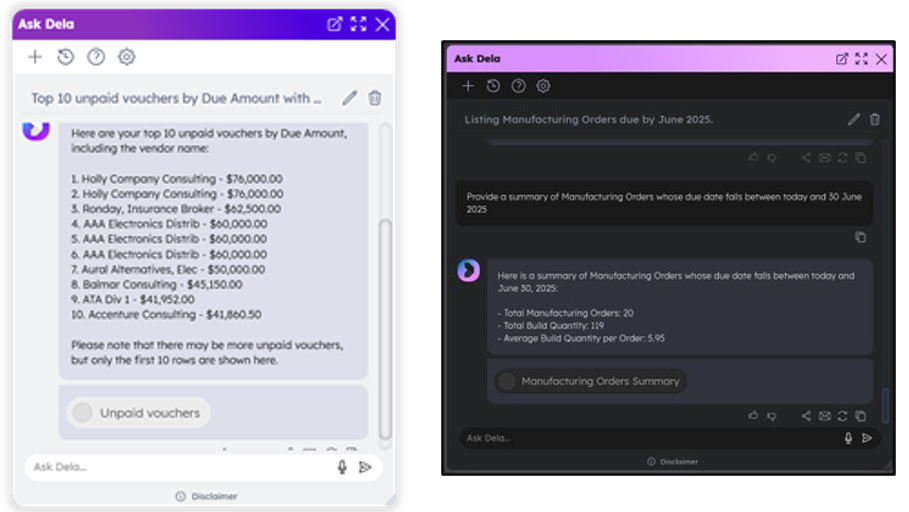 Natural language assistant that allows users to access data, perform tasks and get help.