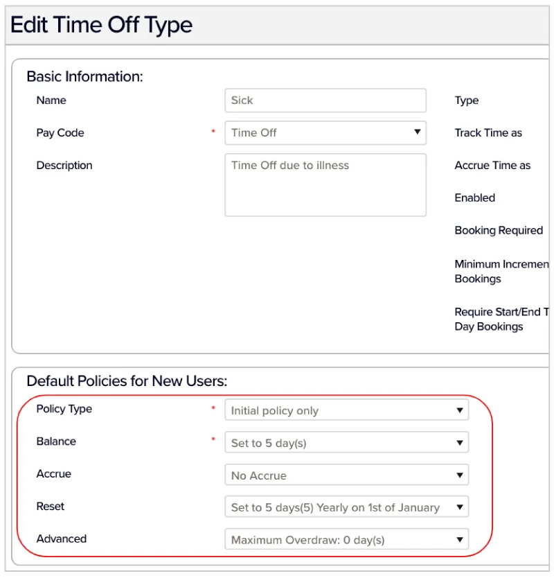 Employee time off policy