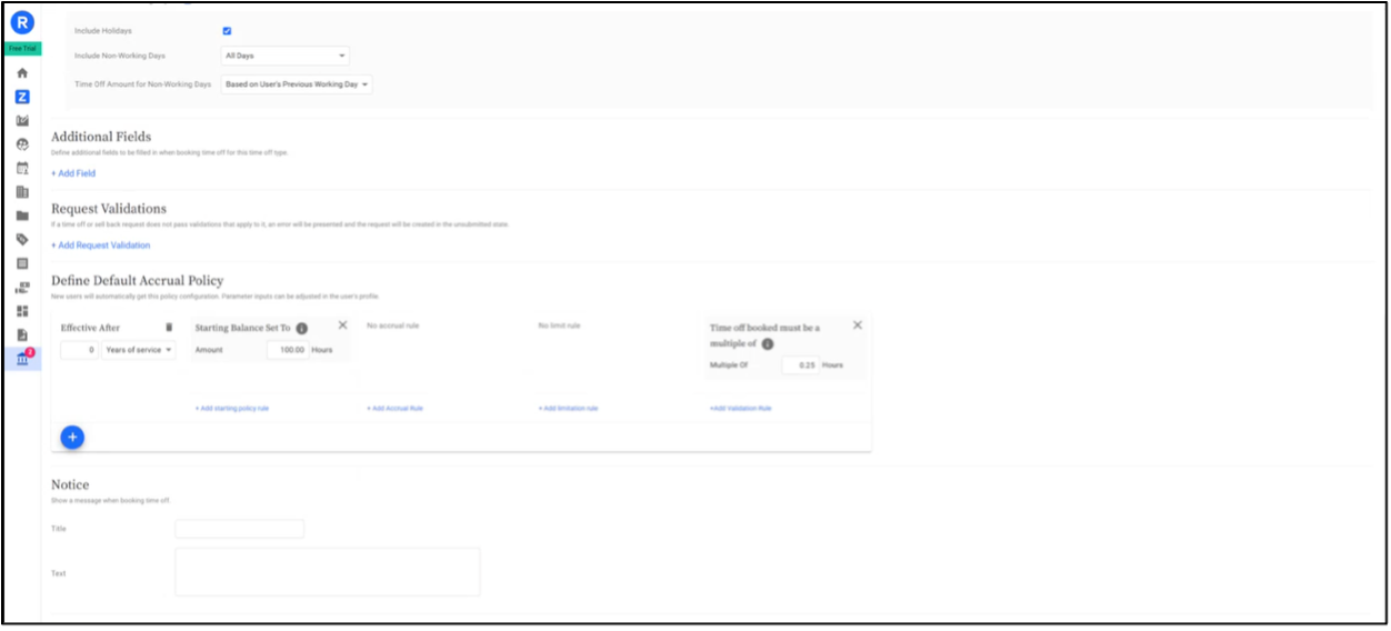 Updated Time Off Booking Validation Rules