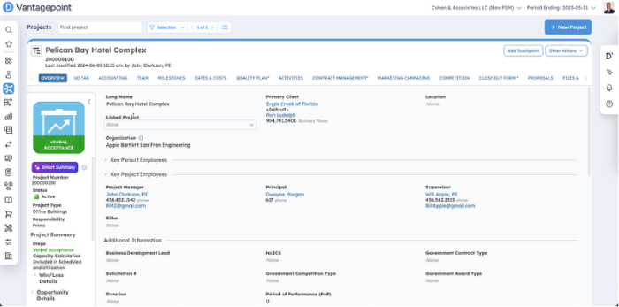 The redesigned Vantagepoint interface streamlines navigation across projects, finance, and operations.
