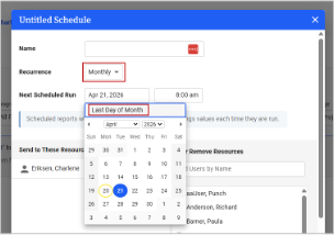 Schedule Month-End Reports