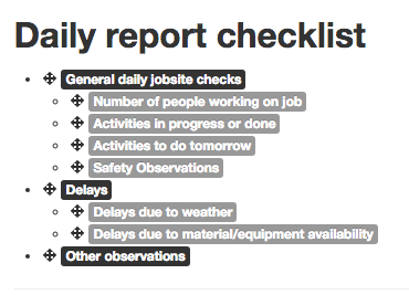 Daily Report Checklist