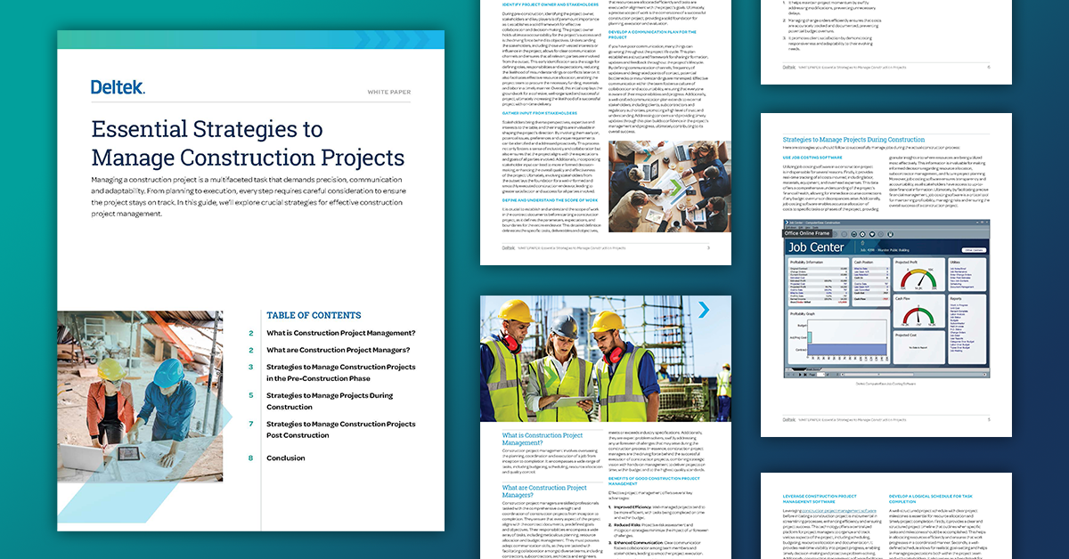 Essential Strategies to Manage Construction Projects