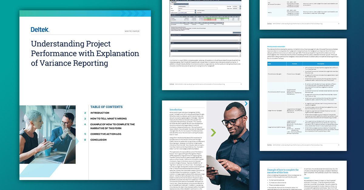 Understanding Project Performance with Explanation of Variance Reporting