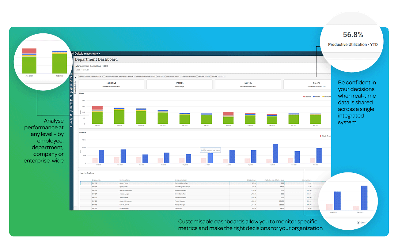 Deltek Maconomy Business Performance Management Features