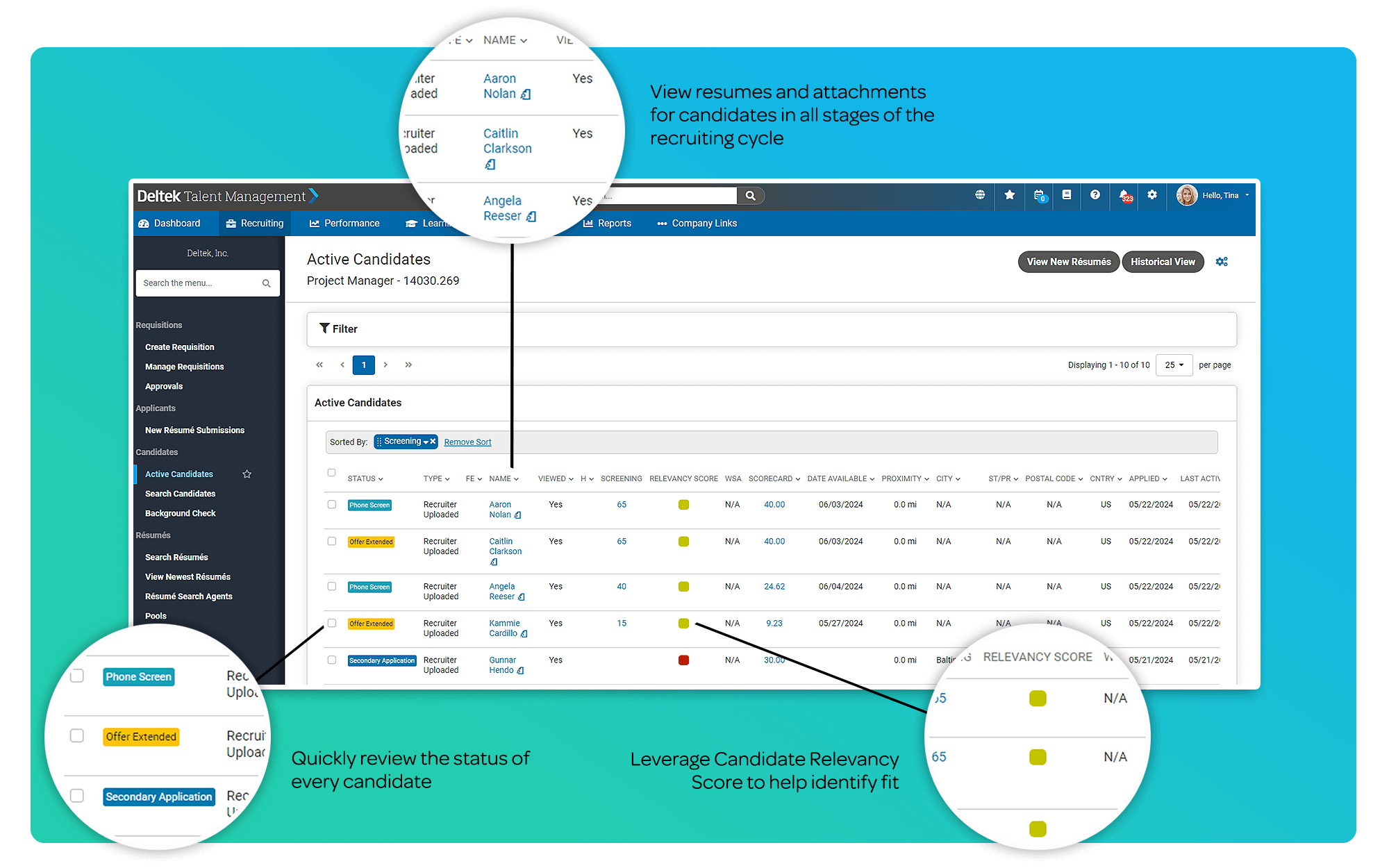 Deltek Talent Acquisition Features