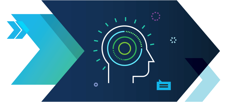 illustration of a human head with learning and communication icons, symbolizing workforce development with Deltek Talent Management.