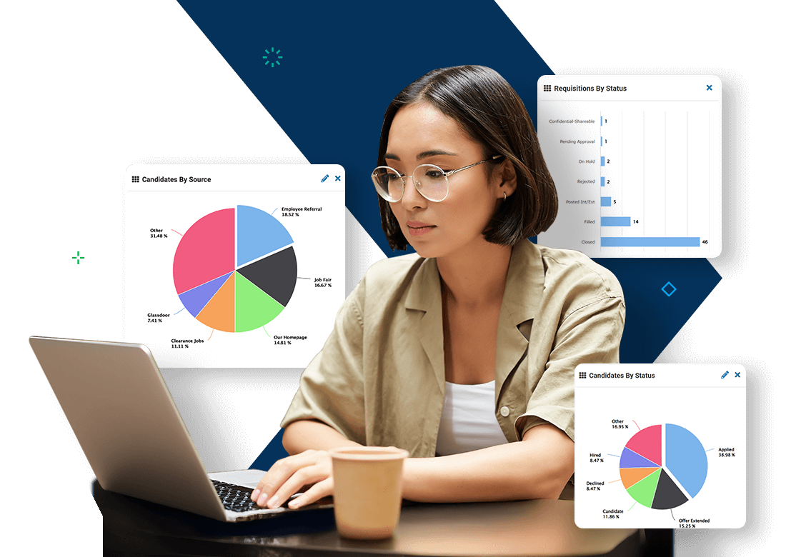 User reviewing candidate and requisition data in Deltek’s HCM software for professional services.