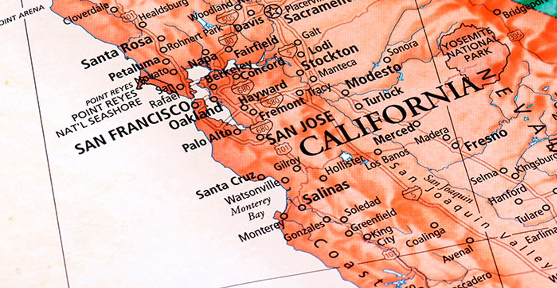 map of state of california