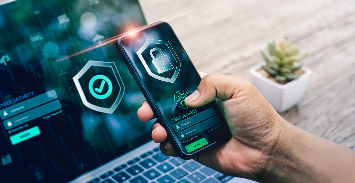 Cybersecurity authentication on smartphone and laptop with secure login protection