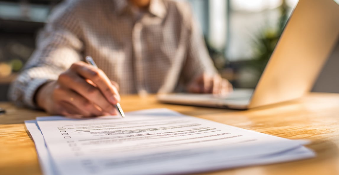 professional reviewing a business proposal