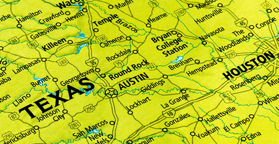 map of state of texas