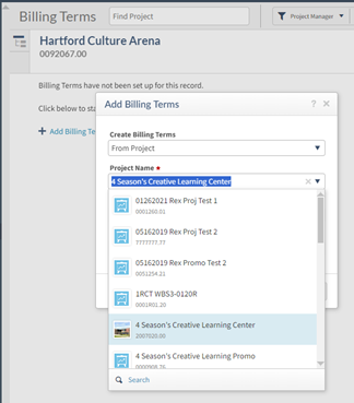 Add Billing Terms