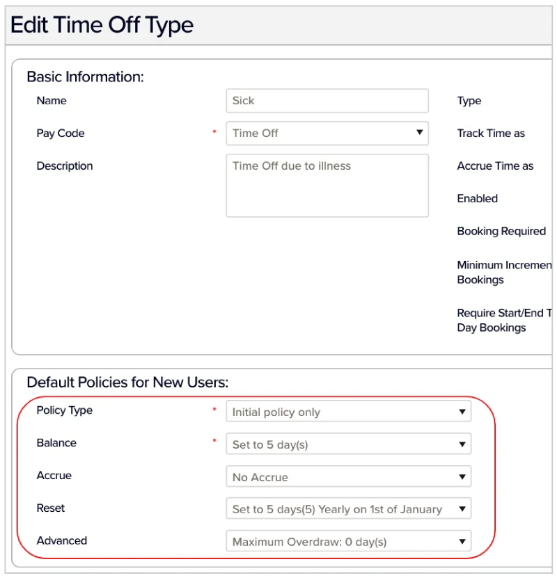 Employee time off policy