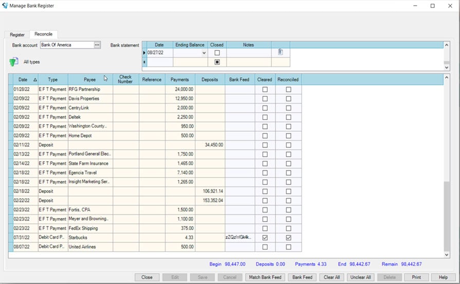  Bank Feed Transactions