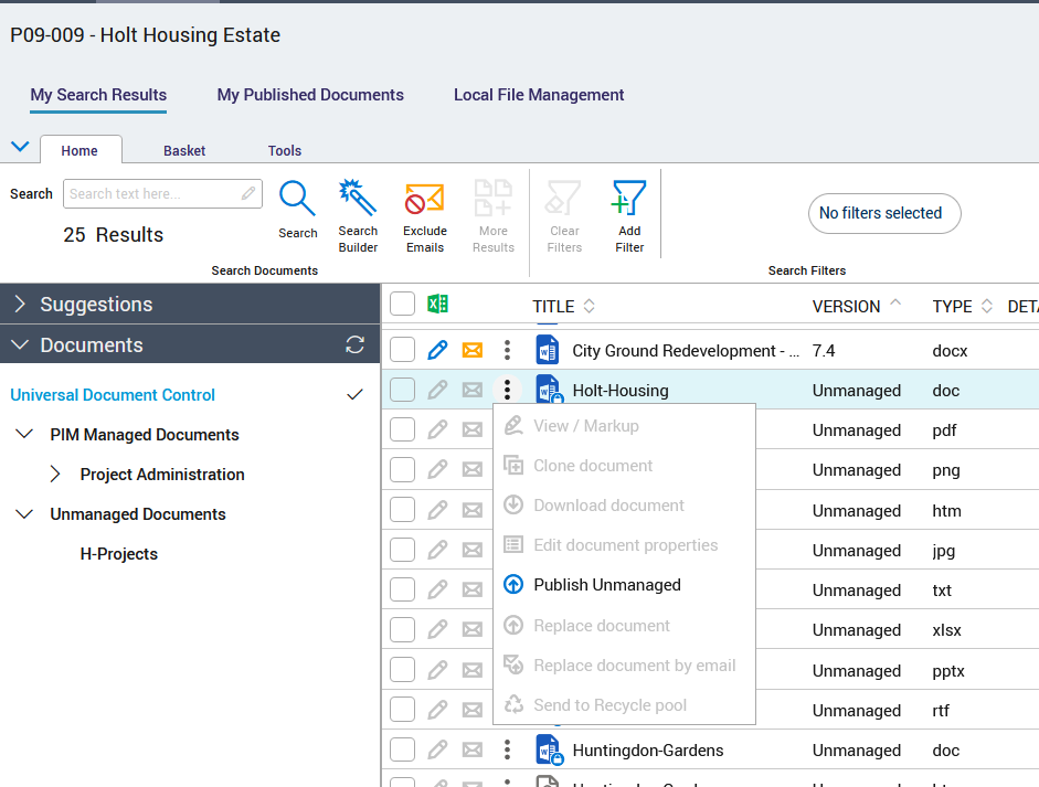 Deltek PIM, Universal Document Control, Publish Documents