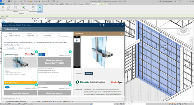 Access specifications in a single click to review information or suggest markups, improving project efficiencies.