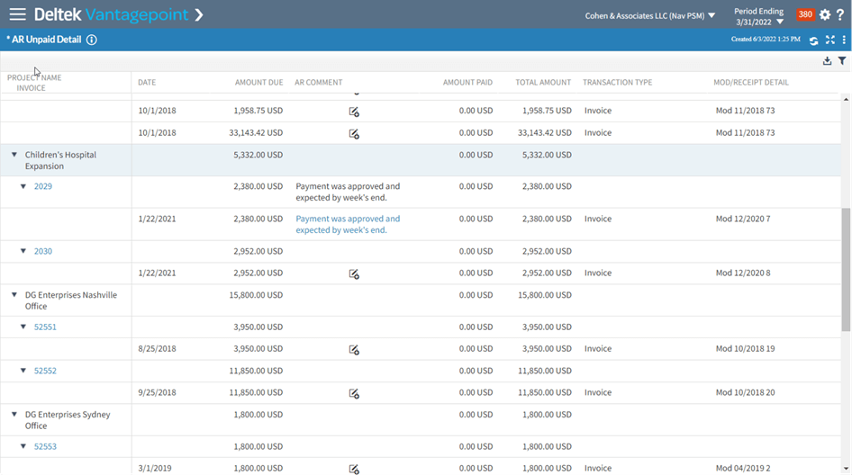 vantagepoint dashboard improvements