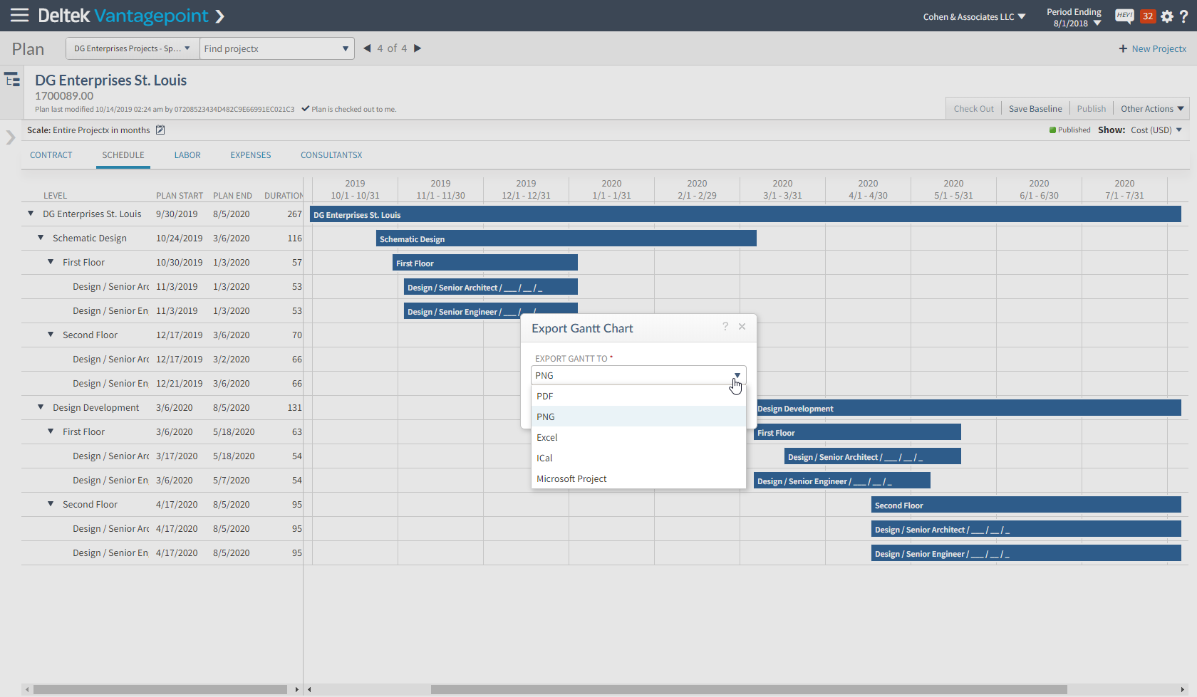 Deltek Vantagepoint Gantt Charts