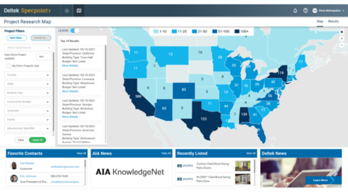 Deltek Specpoint Project research map