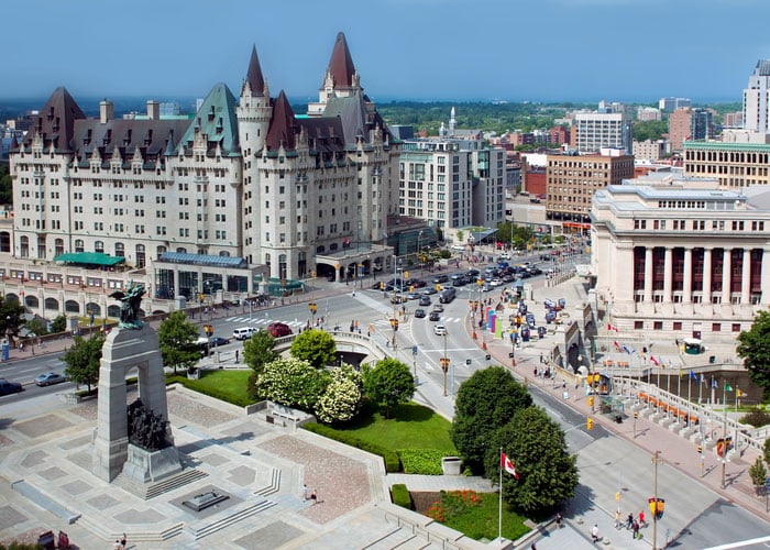 Aerial view of city