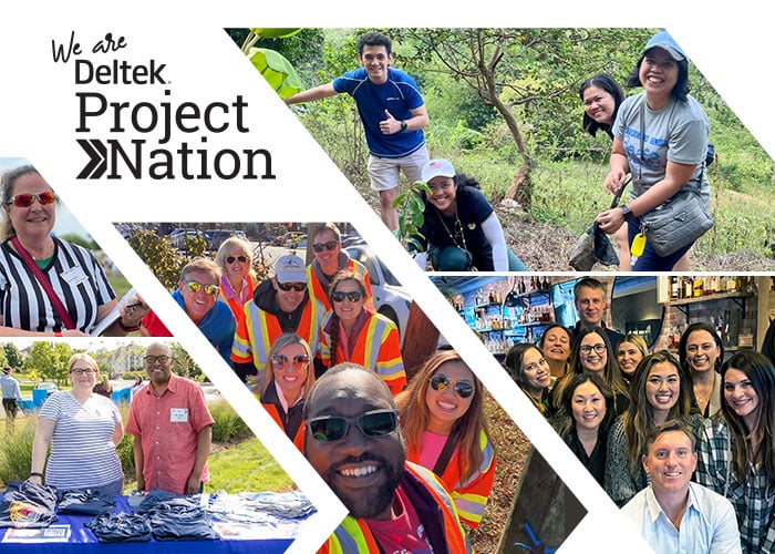 Collage of photos showcasing Deltek’s award-winning workplace