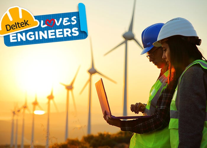 Two engineers reviewing plans