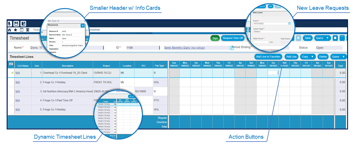 Submit Leave from Timesheet Screen