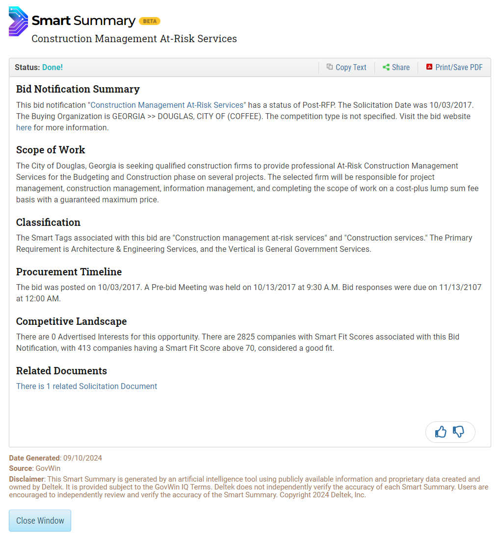 BID Notification