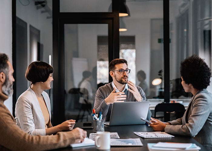 business meeting around a conference table