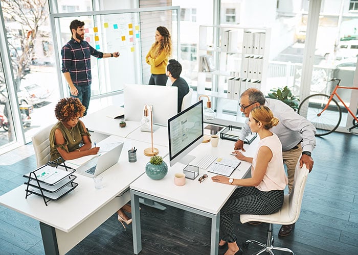 Business people working in a modern office