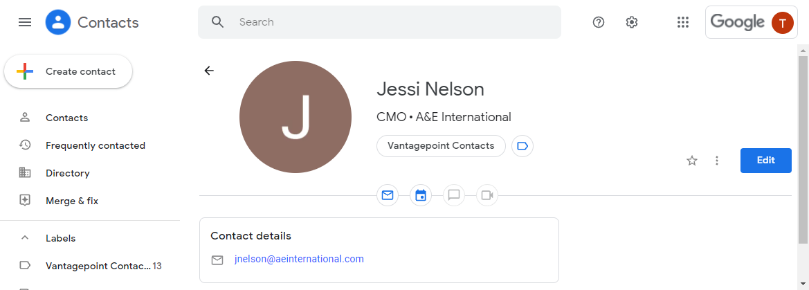 Vantagepoint Connect for Gmail
