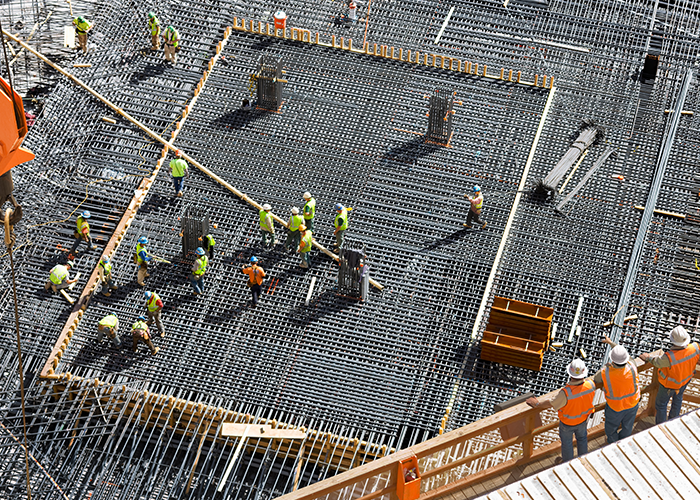 Construction Workers on a Skyscraper Rebar