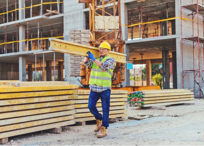 Construction engineer working in the field