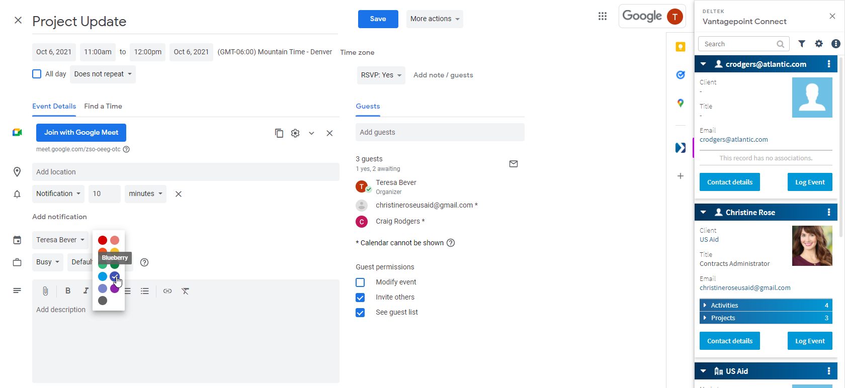 Vantagepoint Connect for Gmail