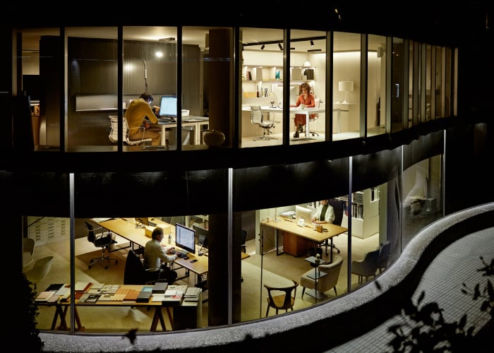Night view of Office with lighting