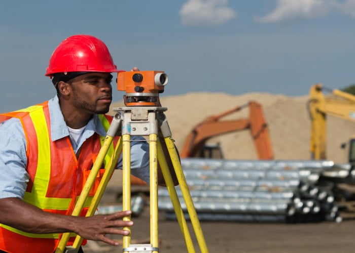 Engineer working on the field