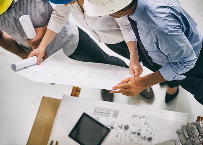 Group of architects discussing a project