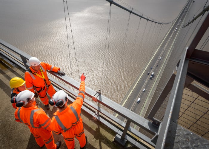 engineers working on bridge