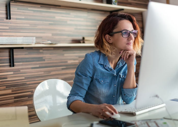 female working in a design studio